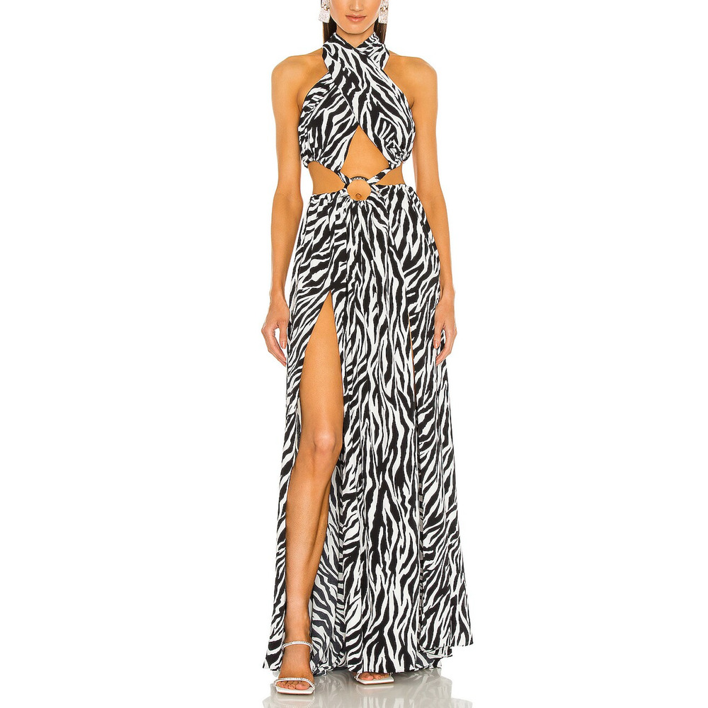 Bronx and Banco Black and White Zebra Print Dress